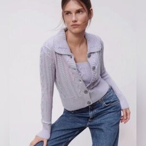 NWT- Zara Lilac Cable Knit Cardigan